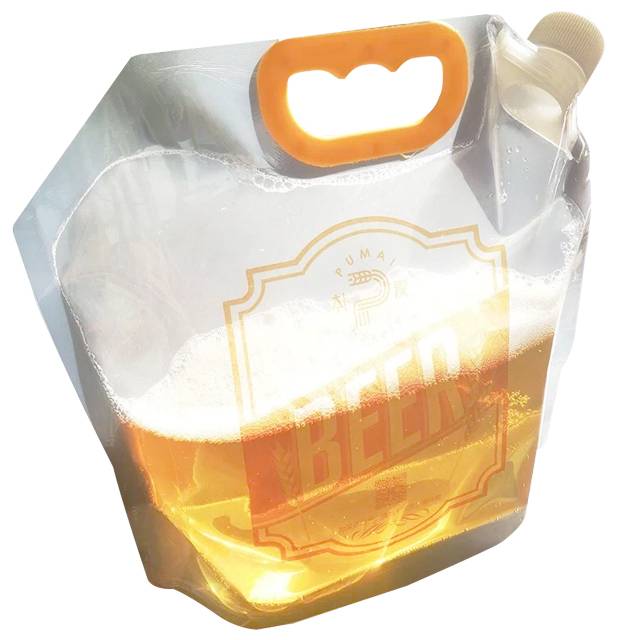 Newest Liquid Stand Up Spout Pouch Plastic Bag Beer Packaging Bag