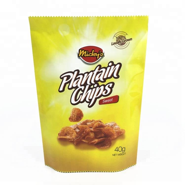 Plastic Plantain Banana Chips Snacks Packaging Bags For Potato Chips